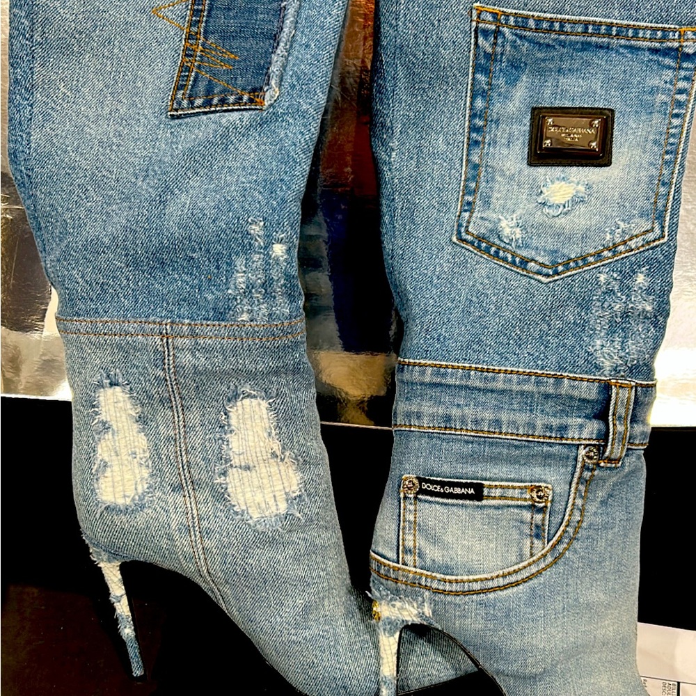 Dolce & Gabbana denim boots size 39 worn once